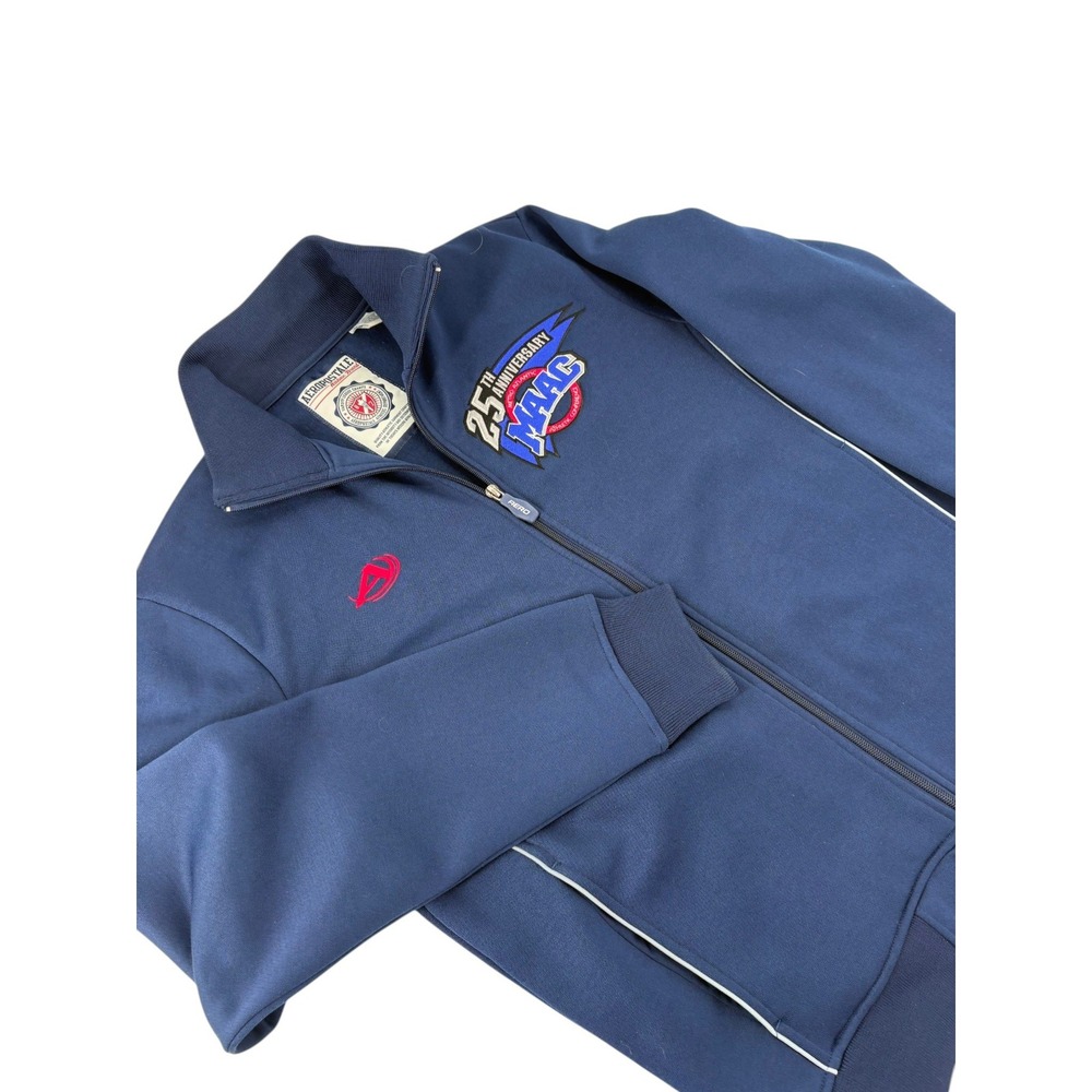 Aeropostale Track Jacket Mens Medium Jacket Navy Blue 25th Anniversary MAAC Logo